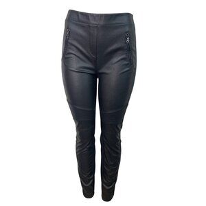BCBG Maxazria Women's Black Moto Pants BlackFaux Leather Pants Size M